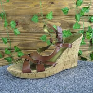 Guess Women's Neona Strappy Brown Synthetic Sz 8.5 Medium Gently‎ Used 2025